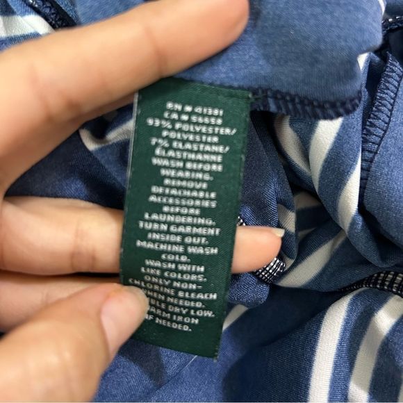 Ralph Lauren Striped Belted Jumpsuit Navy And Cream - Picture 3 of 11